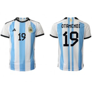 Argentina Nicolas Otamendi #19 Replica Home Stadium Shirt World Cup 2022 Short Sleeve